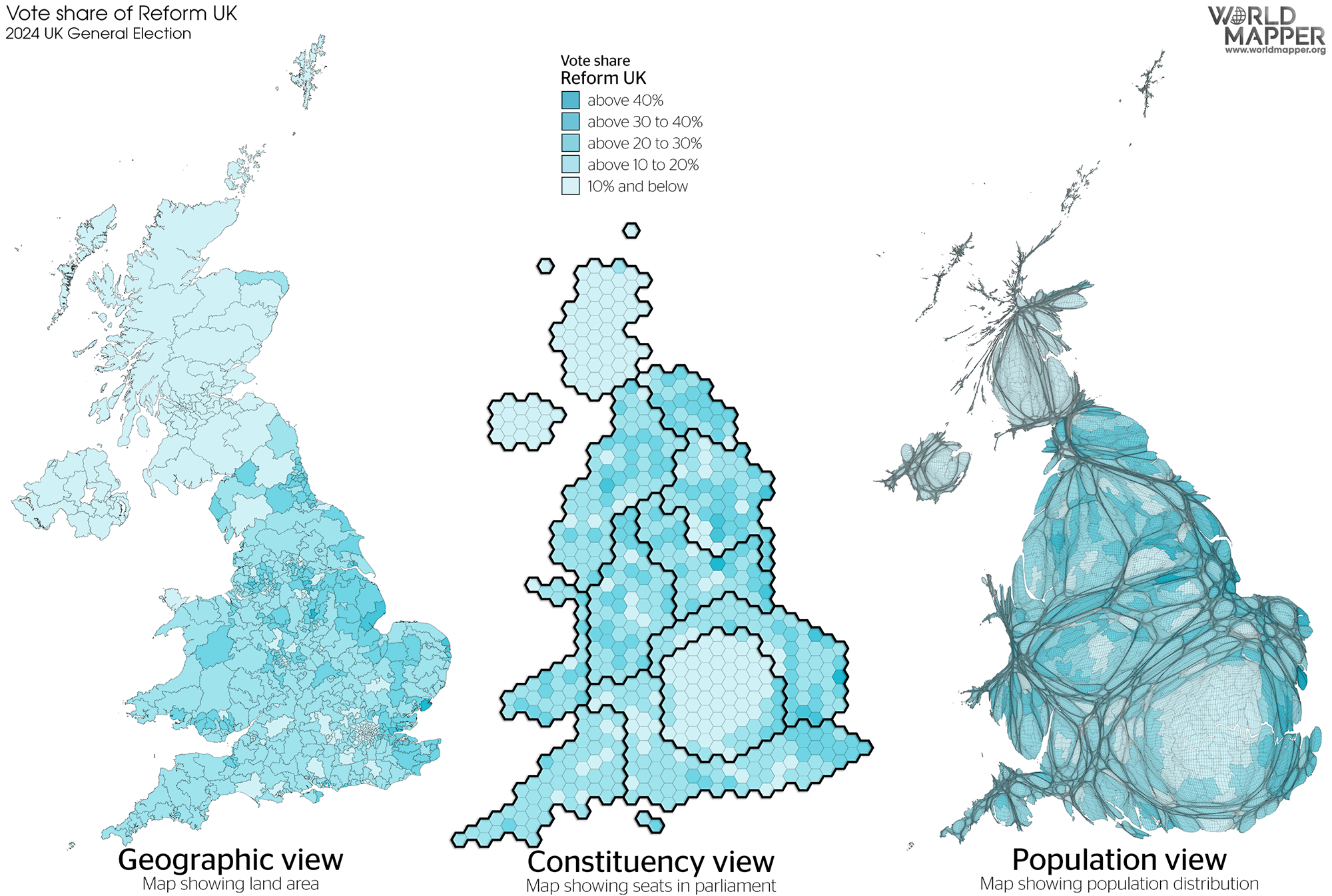 UK General Election Results 2024: Reform UK vote share